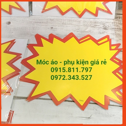 COMBO túi 10 giấy sale - giấy gắn bảng biển sale màu vàng, hàng đẹp giá rẻ, chất liệu giấy đẹp và cứng cáp, KT 24cmx20cm