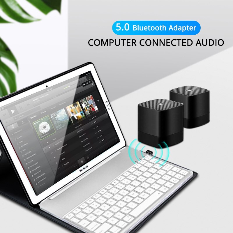 FONKEN Đầu chuyển đổi 5.0 USB Bluetooth Adapter không dân Dongle phát âm thanh cho máy tính bảng/máy tính để