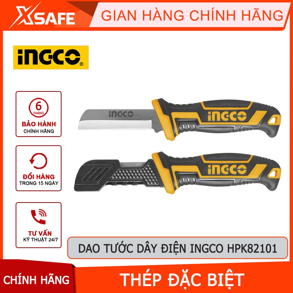 Dao tước dây điện INGCO HPK82101 Dao cắt cáp kích thước 198mm, chất liệu thép đặc biệt, độ dày 2.5m
