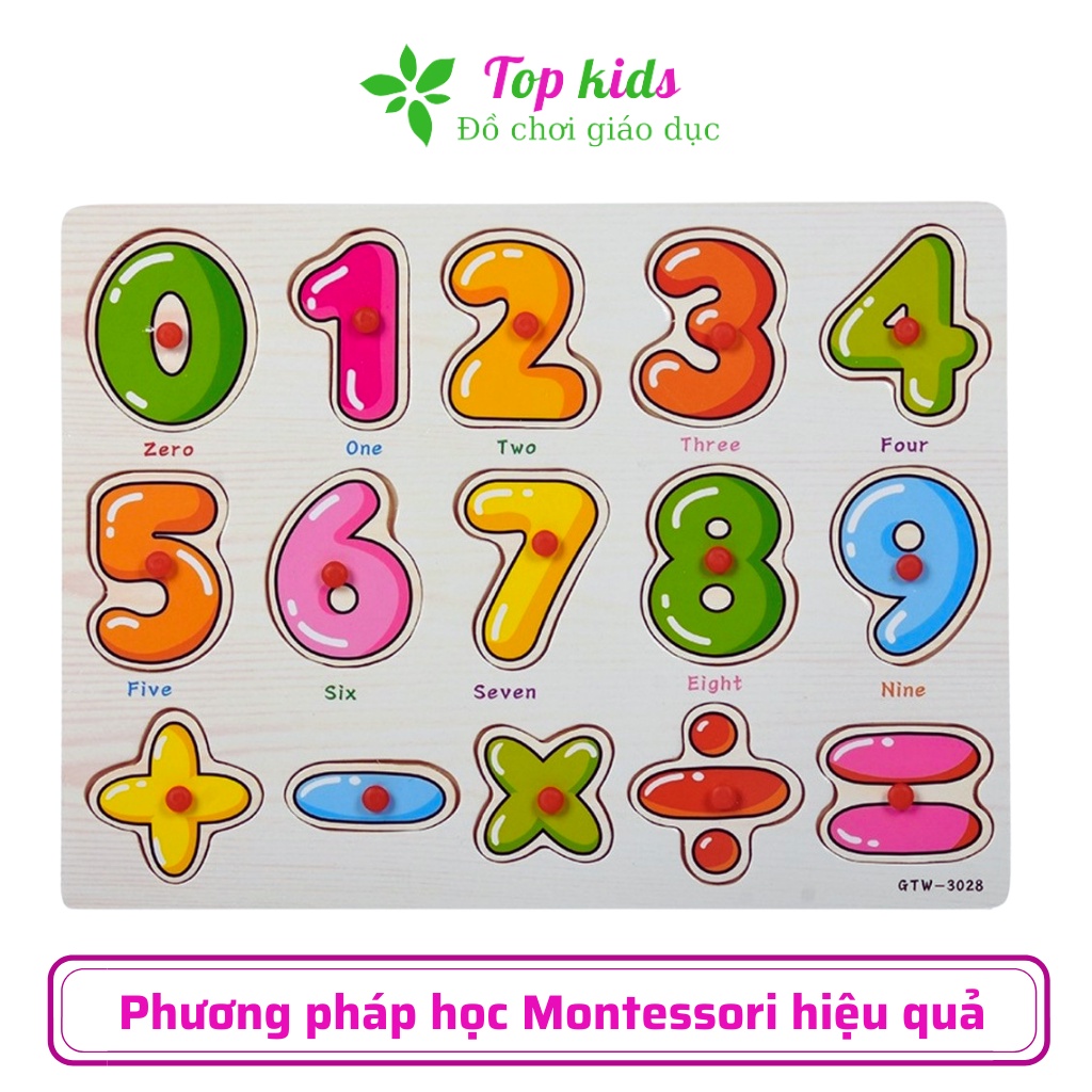 Đồ chơi xếp hình bằng gỗ bảng ghép hình núm gỗ thông minh montessori cho bé phát triển trí tuệ đa dạng chủ đề - TOPKIDS