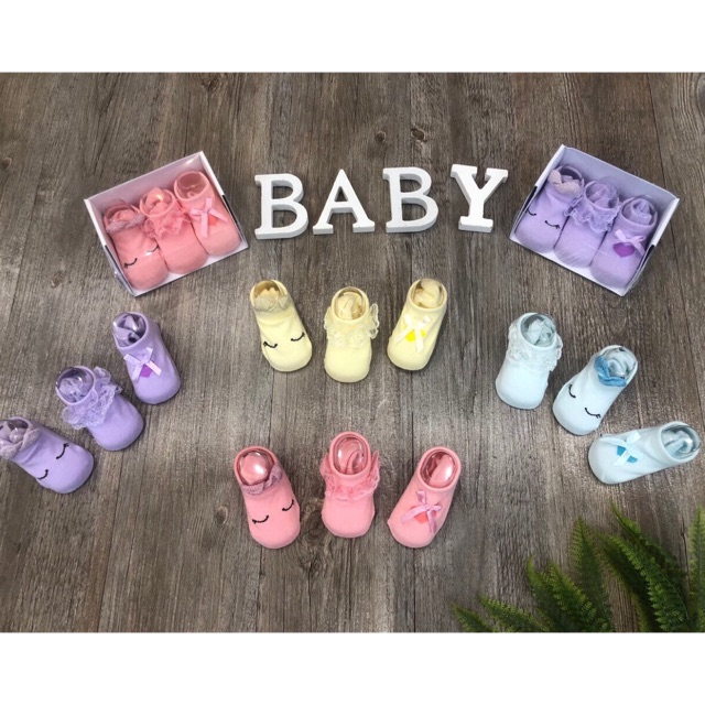 Set 3 Đôi Tất Hài Nơ Có Hộp Siêu Xinh