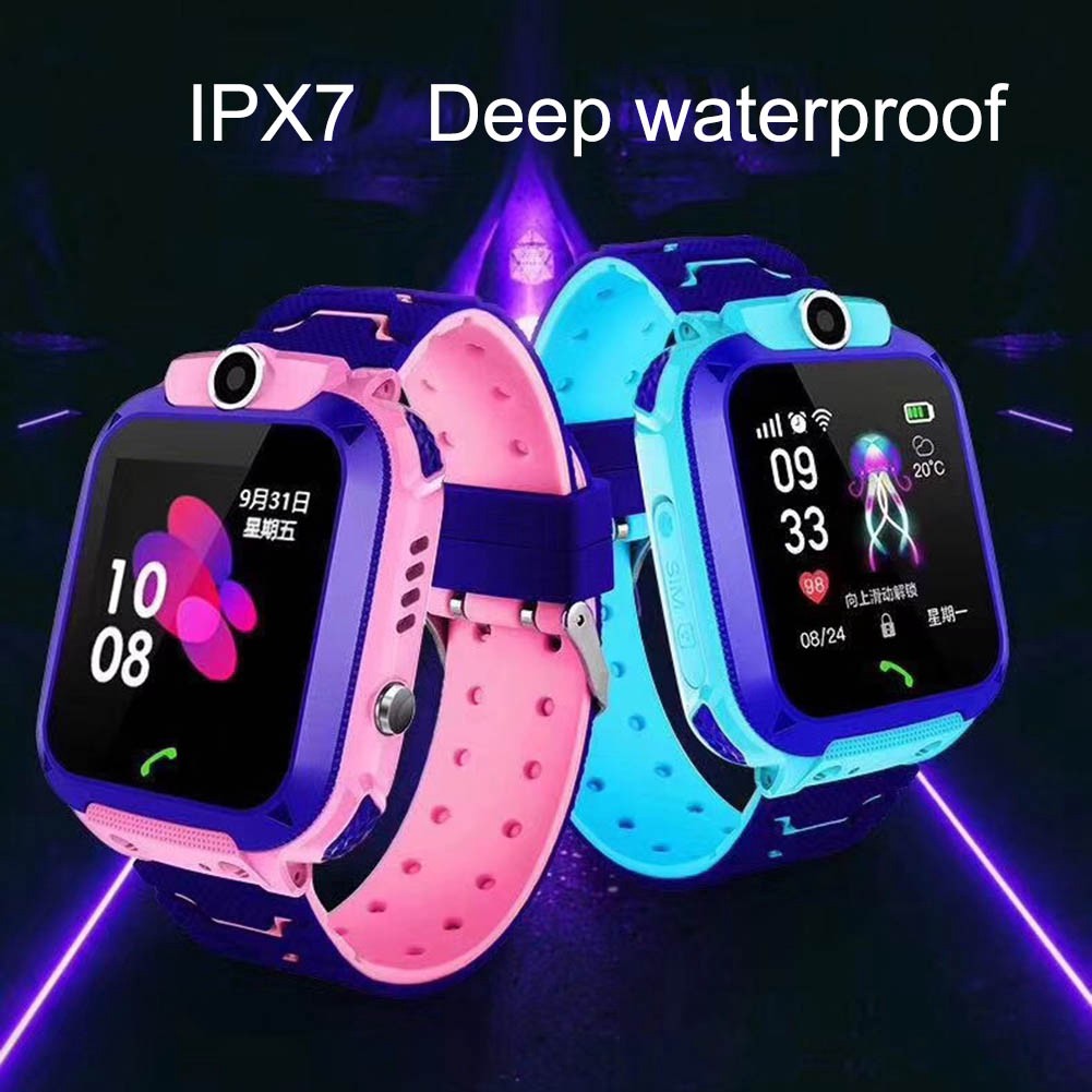 Children Waterproof USB Charge GPS SOS Touch Smart Watch Phone for Android IOS V19