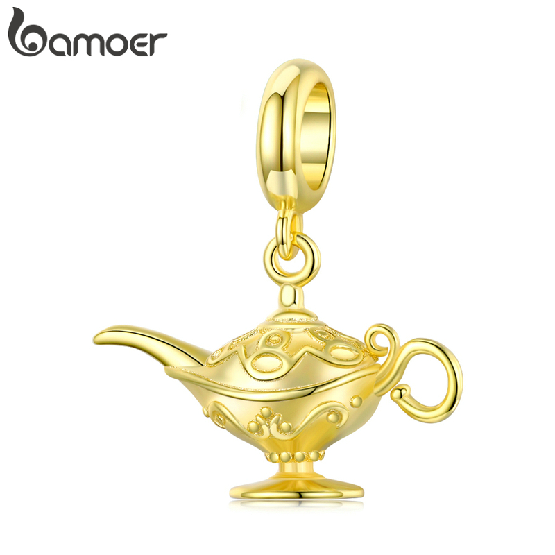 Phụ Kiện Charm Bamoer SCC1819 Bạc 925 Hình Đèn Thần Trang Trí Cho Trang Sức Thủ Công DIY