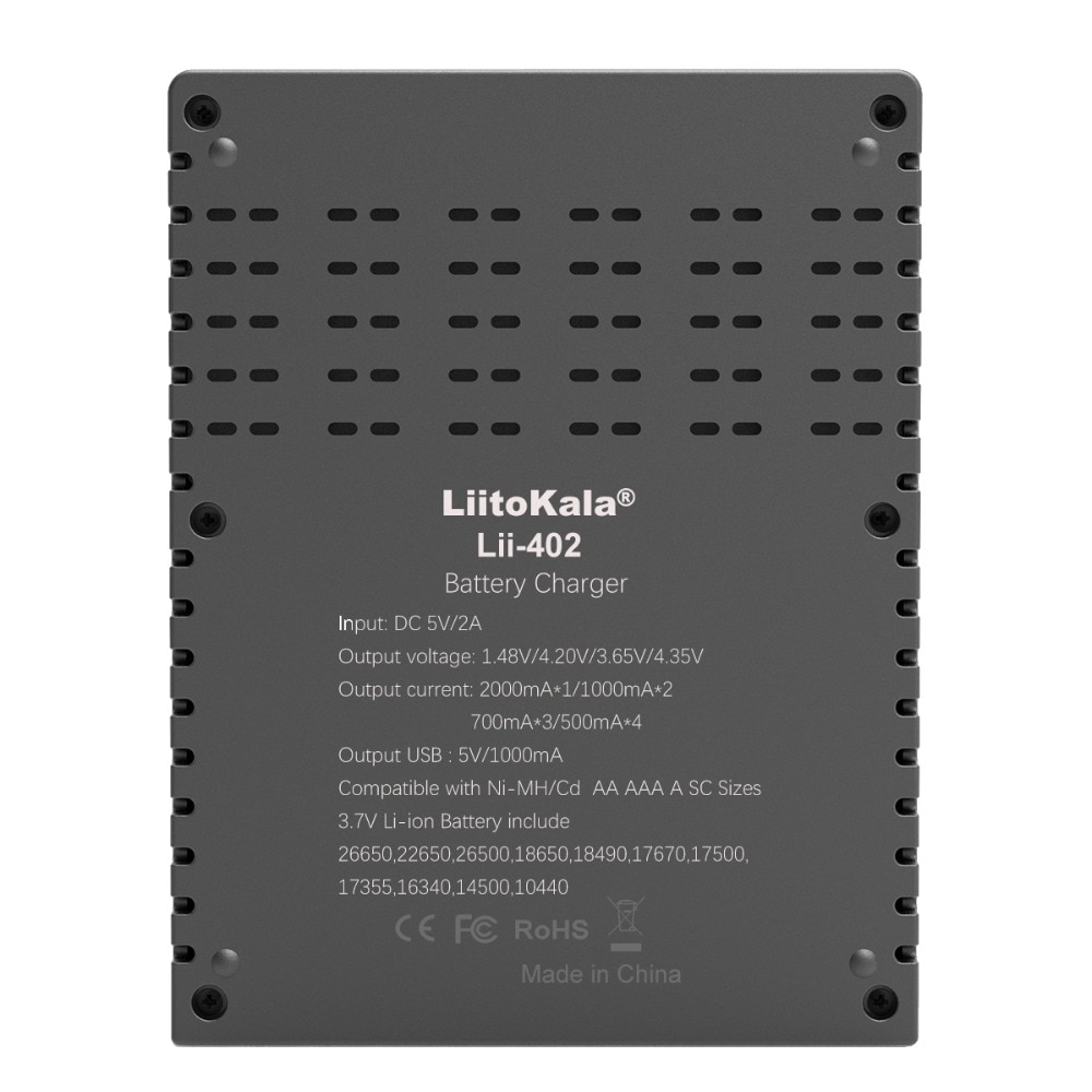 Bộ Sạc Pin Thông Minh Liitokala Lii-402 Lii-202 100 18650 NiMH lithium