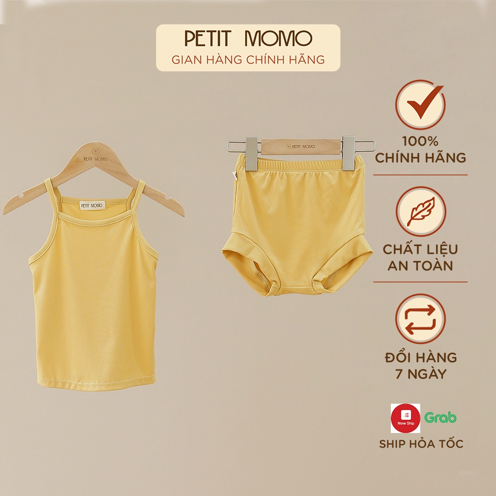 Bộ Quần Áo 2 Dây Bé Gái Mặc Nhà Mùa Hè Vải Thun Cotton Lạnh Siêu Mát PETIT MOMO H128