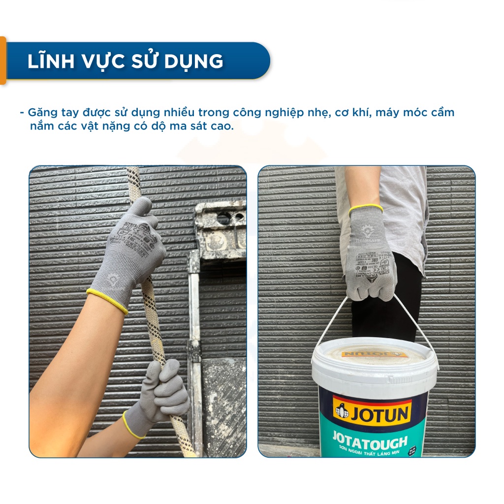 Găng tay lao động Deltaplus VE702PG phủ PU ôm tay dễ cầm nắm chống dầu sửa chữa vận hành, Bao tay đa dụng - THINKSAFE