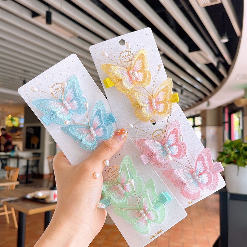 Kẹp tóc đôi nơ phụ kiện tóc dễ thương dành cho bé gái