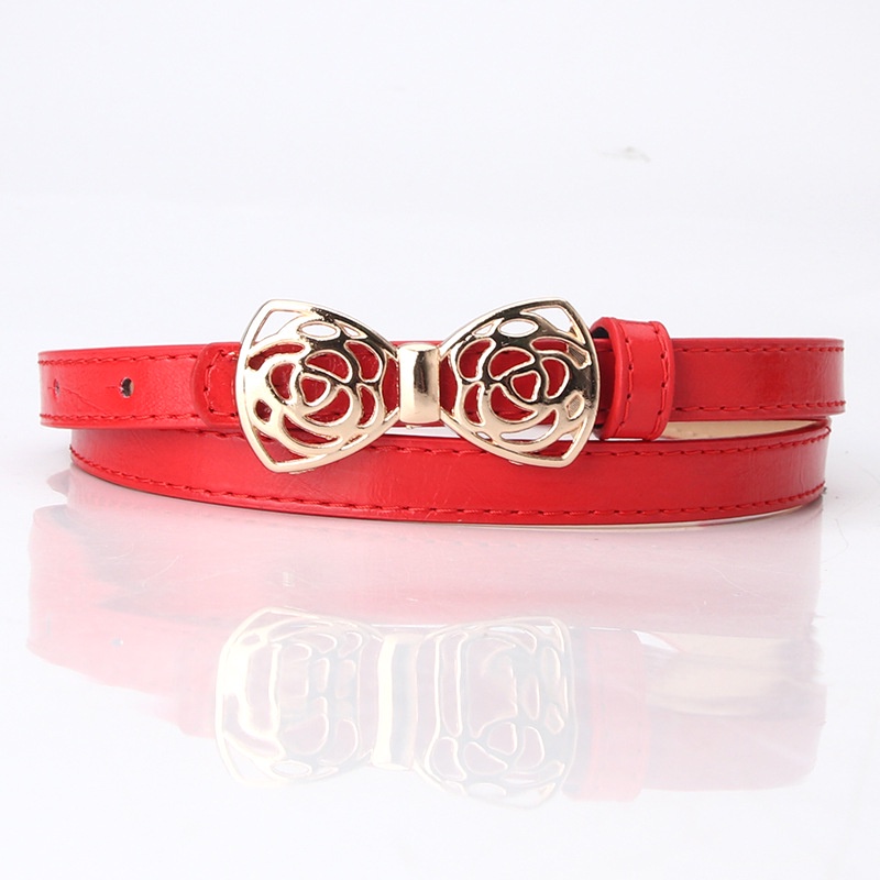 Thắt Lưng Mỏng Họa Tiết Bướm Rỗng Nhiều Màu Sắc Kết Hợp Khóa Cài Vàng Kim Đa Năng Mặc Đầm Sweater Ôm Dáng