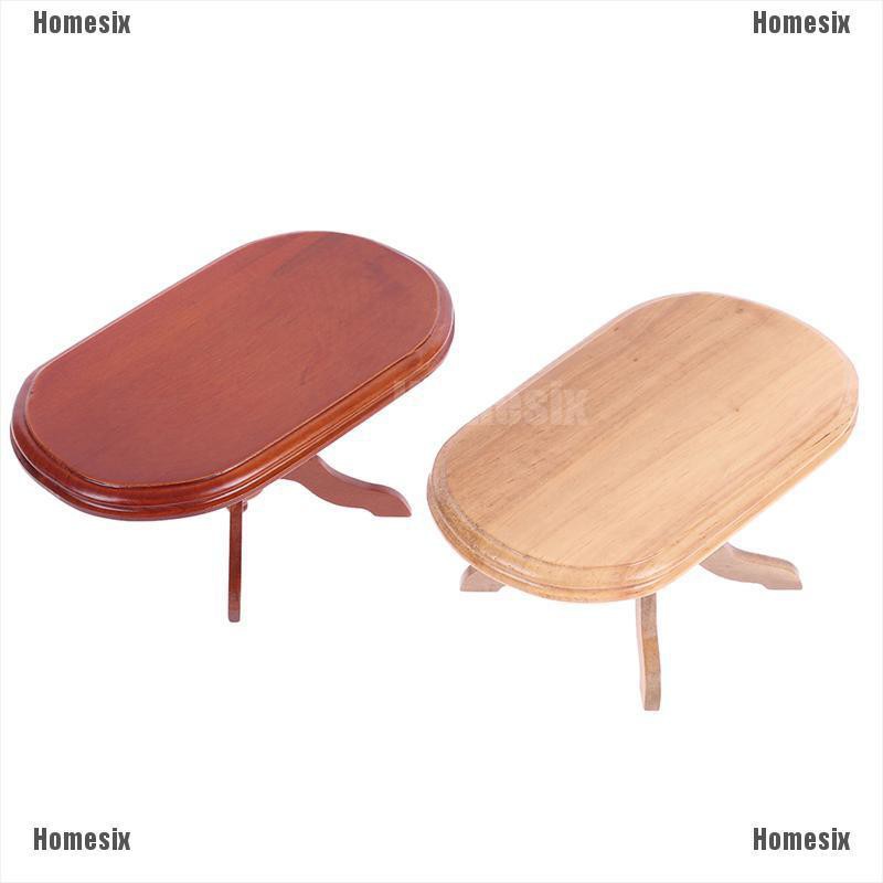 [HoMSI] 1:12 Dollhouse Miniature Furniture Wooden Dining Table Doll House Decoration Toy SUU