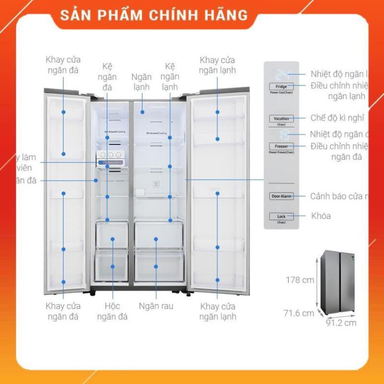 [ FREE SHIP KHU VỰC HÀ NỘI ] Tủ lạnh Samsung side by side RS62R5001M9/SV 24/7