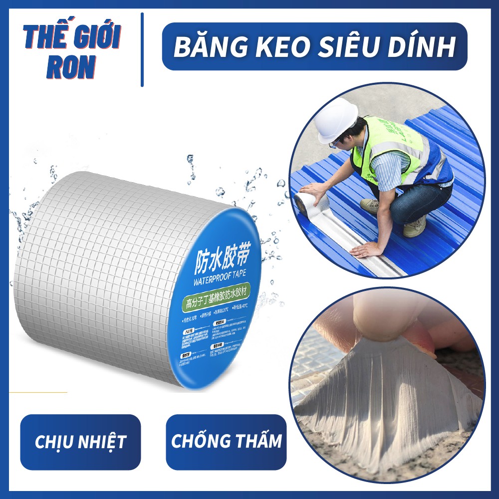 Cuộn 5 Mét Băng Keo Dán Rộng 5cm/10cm PROSEAL, Miếng Siêu Dính, Chống Thấm Nước, Keo Chống Dột