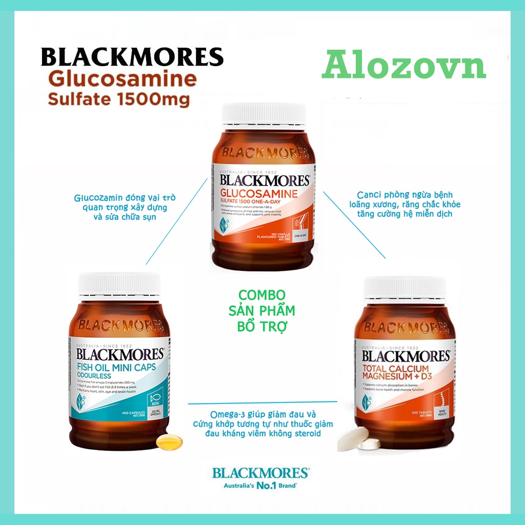 Viên uống xương khớp Glucozamin Blackmores Úc 1500MG 180 viên