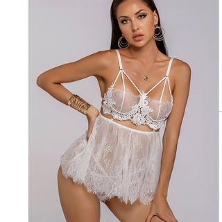 Váy ngủ sexy thêu hoa – Đầm ngủ voan mỏng - cô dâu G46