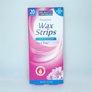 Hộp dán Tẩy Lông Beauty Formulas Vitamin E Wax Strips Hair Remover 20 miếng