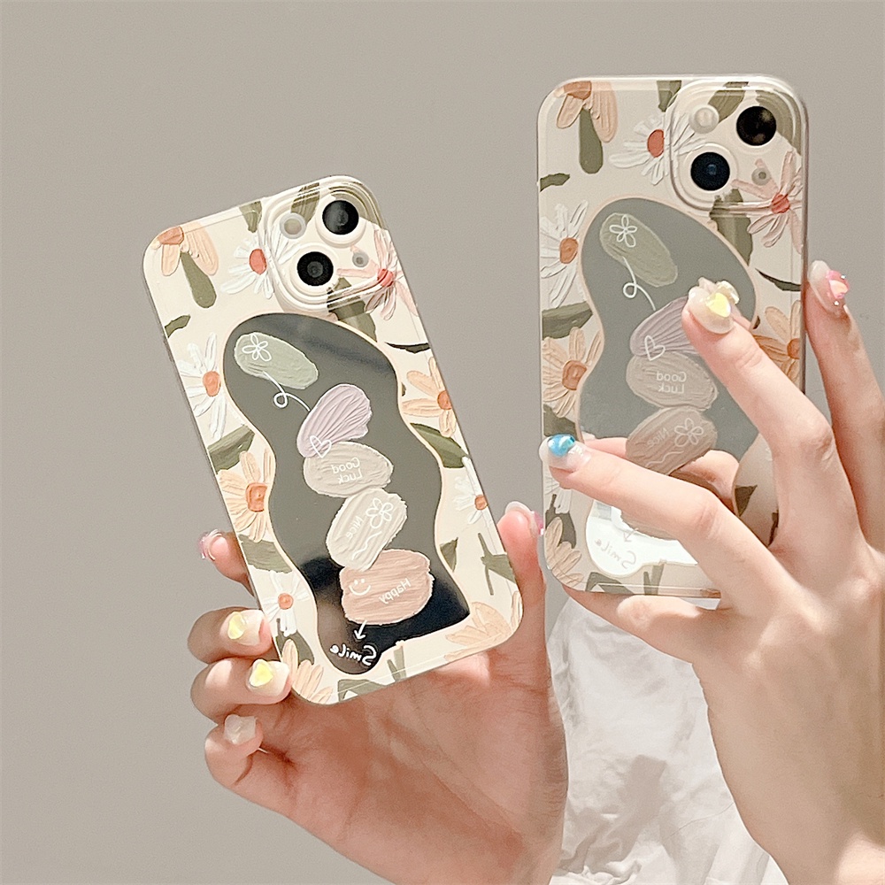 Ốp Điện Thoại Họa Tiết Tranh Sơn Dầu Hình Hoa Cho iPhone 13 12 11 Pro Max XS Max XR X