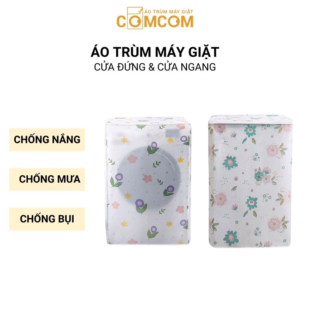 Áo trùm máy giặt cao cấp đủ size chống bám bụi, chống nước, chống nắng, họa tiết xinh xắn