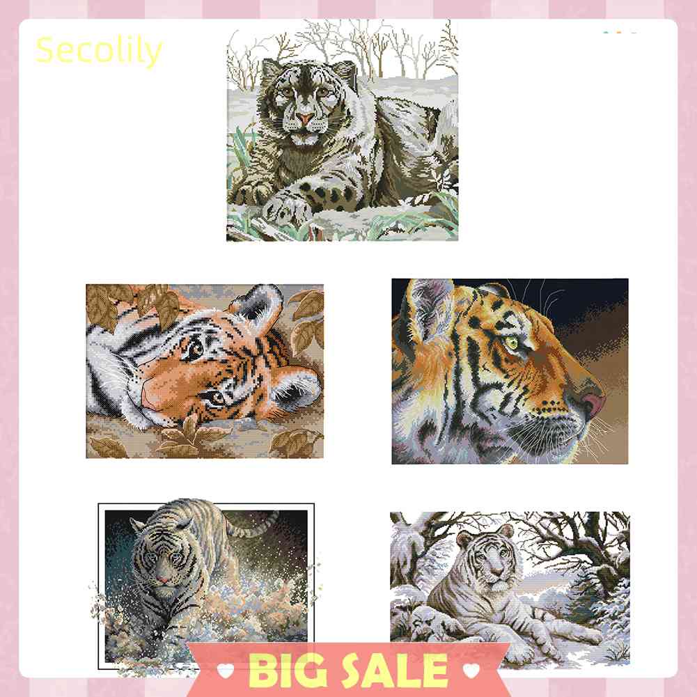 Seco Bộ Tranh Thêu Chữ Thập 14CT Hình Động Vật Chất Liệu Cotton