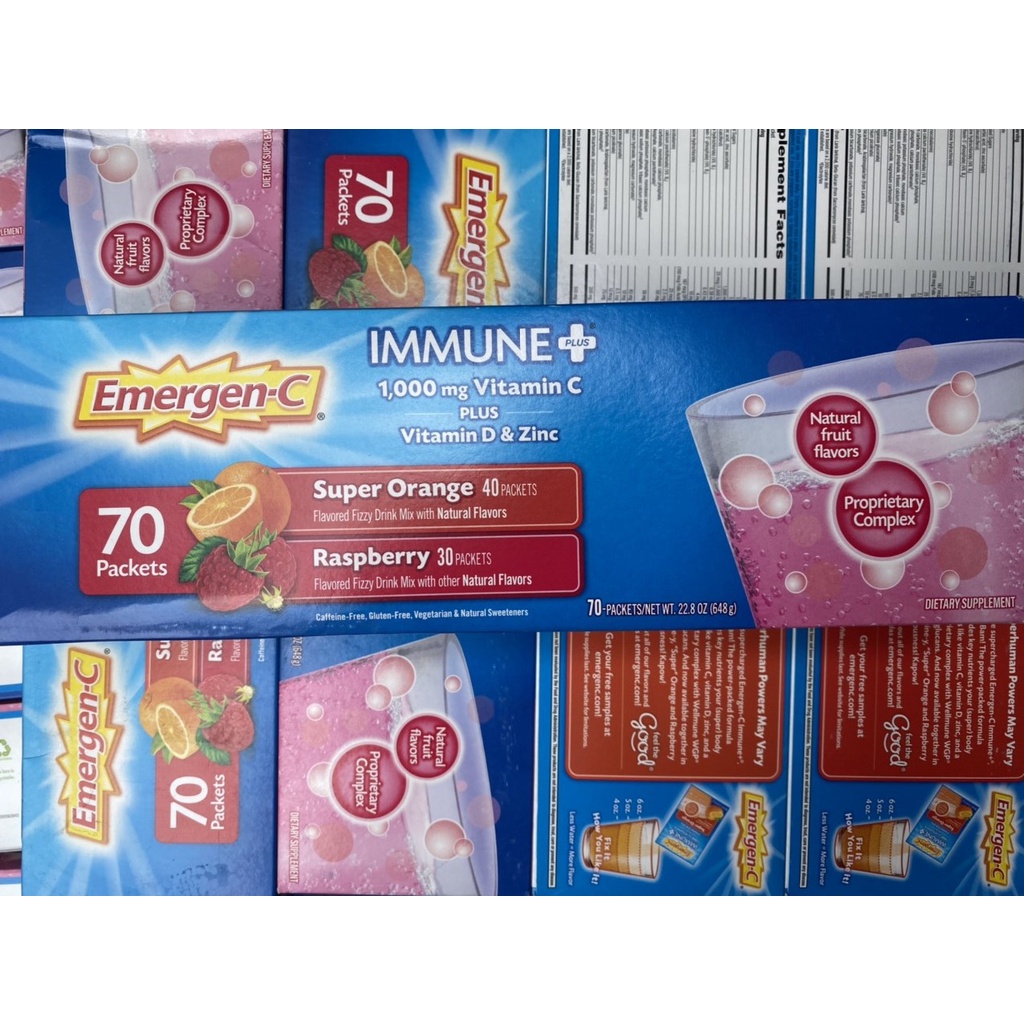Bột sủi C Emergen-C Immune Plus Super Orange 70 gói