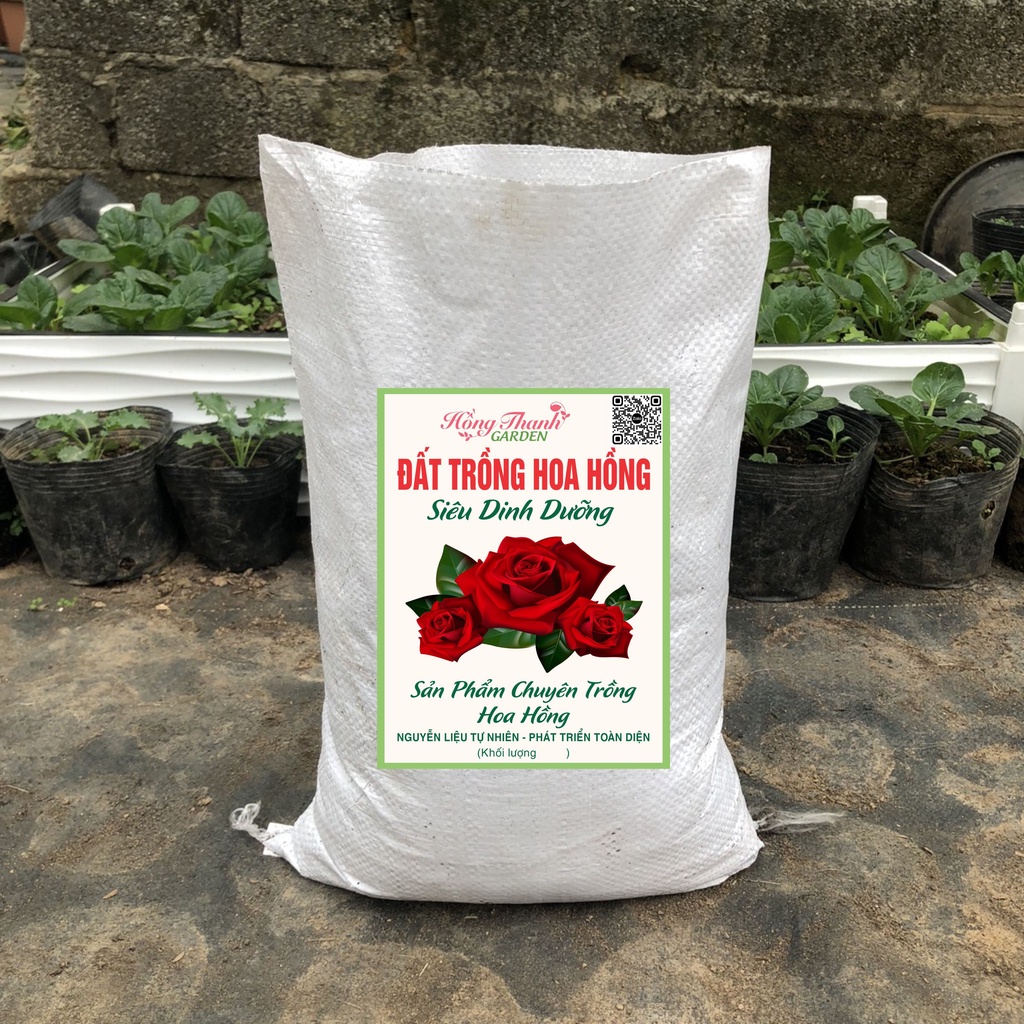 Đất Trồng Hoa Hồng Siêu Dinh Dưỡng, Giá thể hữu cơ cao cấp dùng cho Hoa Hồng, Cây Cảnh, Rau sạch (Bao 5kg)
