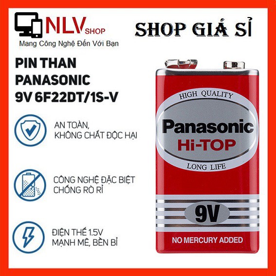 💥 Viên Pin Vuông 9V Panasonic [Chính Hãng] 6F22DT/1S Heavy Duty (1 VIÊN) 💥