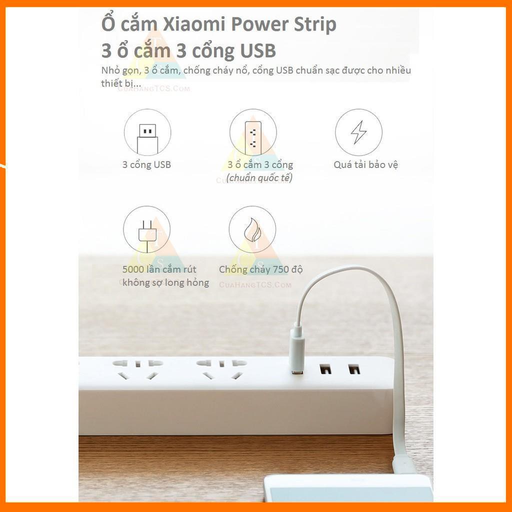 Ổ cắm Xiaomi power trắng 3USB 1.8M - Ổ điện Xiaomi Mi Power Strip Vinachi Trắng 3 Cổng USB Dây Dài 1,8m