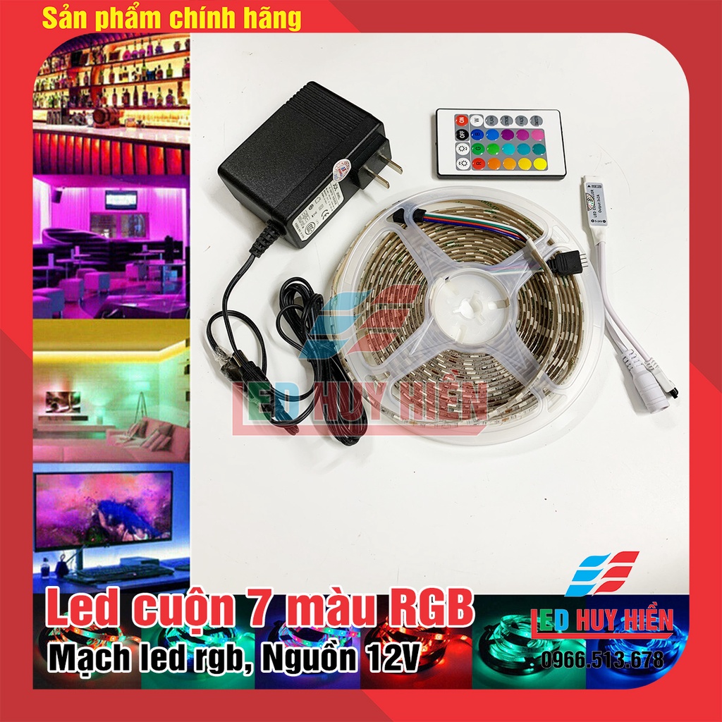 Cuộn Led dây RGB 5050, led cuộn 7 màu 5 mét, đèn LED tiktok