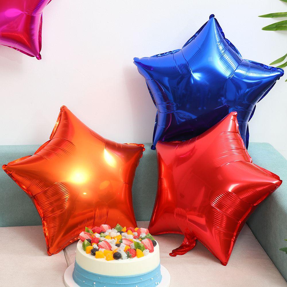 LAKAMIER Set 10 Bong Bóng Nhôm Hình Ngôi Sao