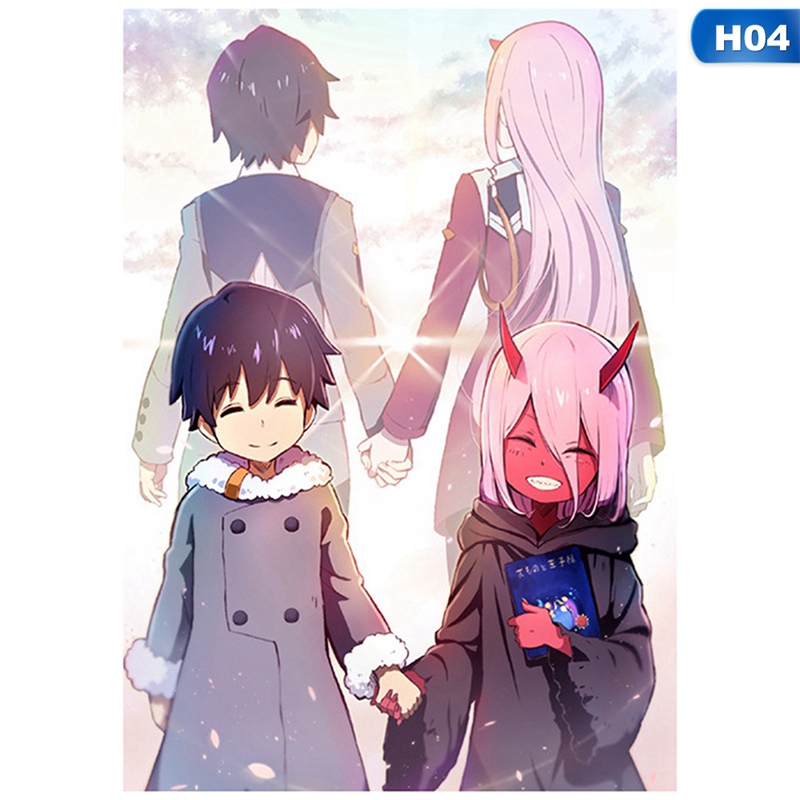 flowersqueen Poster Treo Tường In Hình Nhân Vật Phim Hoạt Hình Darling In The Franxx Dùng Để Trang Trí