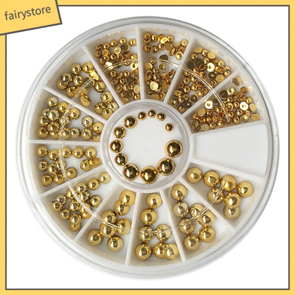 Hạt cườm 3D mạ vàng 2 / 3 / 4mm dùng để trang trí móng nghệ thuật