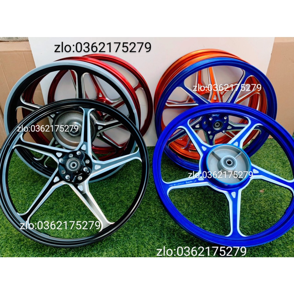 CẶP BÁNH  MÂM CNC 1.6 1.6 ,17 GẮN XE SIRIUS ,EXCITER 2010 ,JUPITER CÓ 4 MÀU ĐEN ,CAM ,ĐỎ ,XANH DƯƠNG .