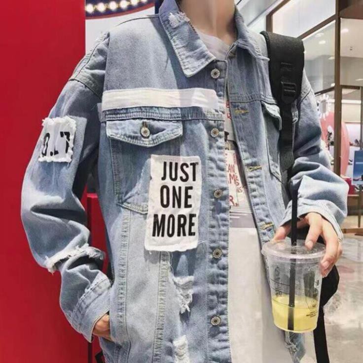 Áo Khoác JEAN XANH in ONE MORE Nam Nữ Unisex
