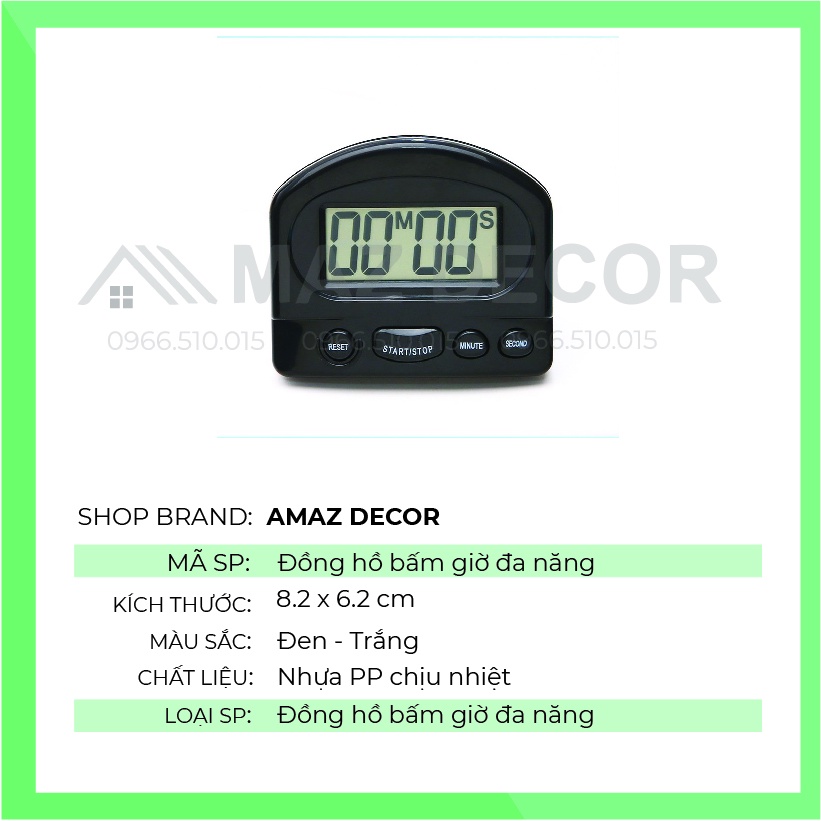 Đồng Hồ Đếm Ngược Bấm Giờ Điện tử Nhỏ Gọn Mini Tiện Dụng Đẹp giá rẻ độ chính xác cao
