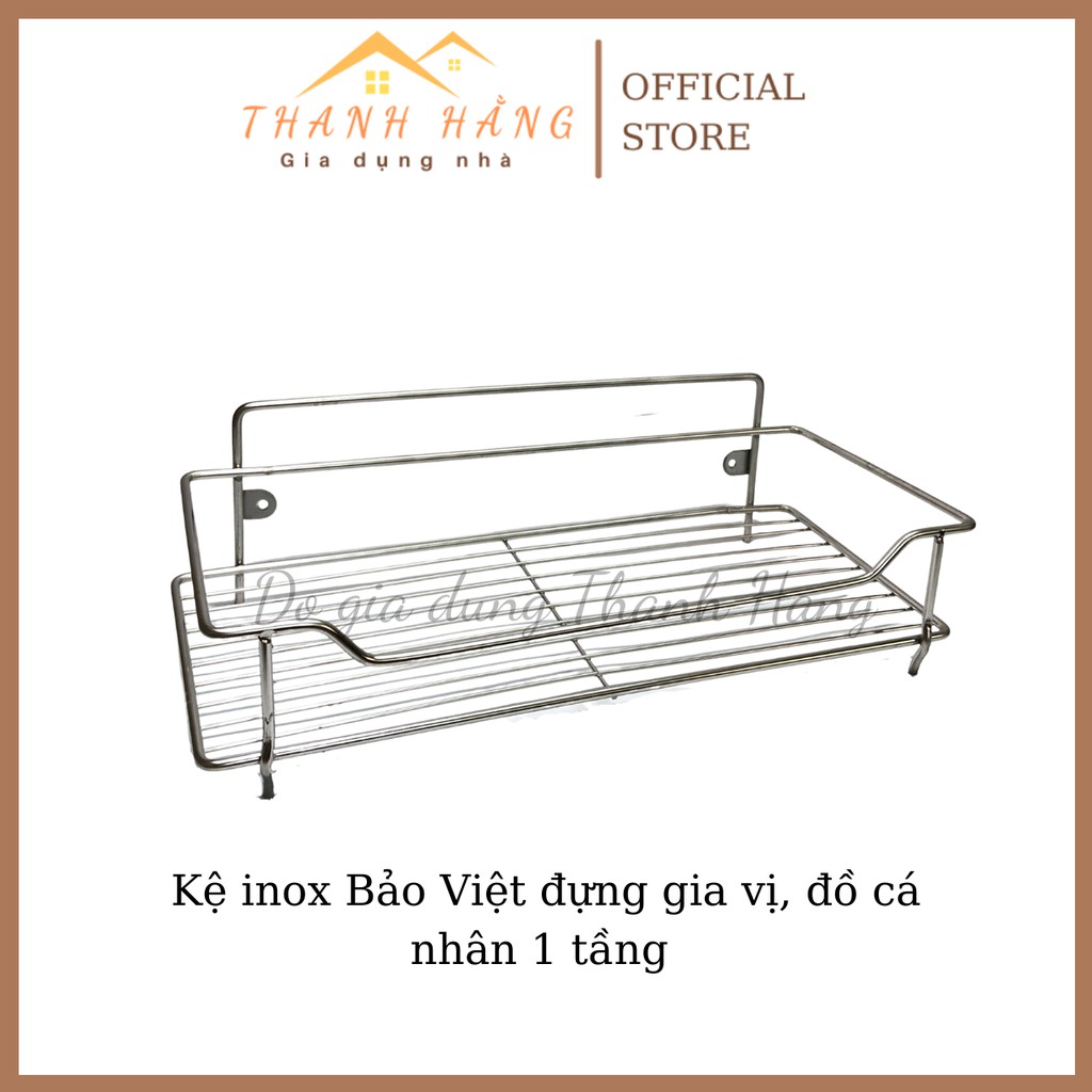 Kệ inox để gia vị freeship giá để đồ cá nhân treo tường phòng tắm phòng bếp inox không rỉ có sẵn 1 tầng