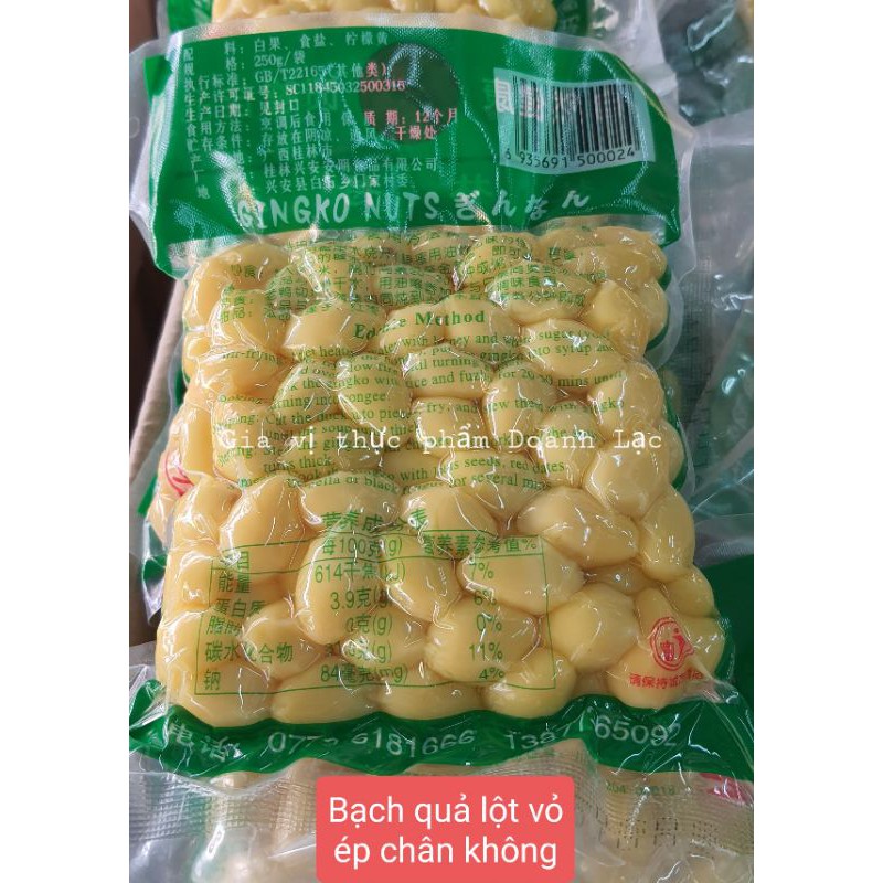 Hạt Bạch Quả tươi tách vỏ ép chân không 250gr (hiệu Quế Lâm). Tiện lợi: nấu chè, hầm canh, xào chay