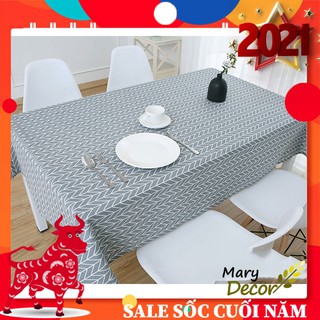 Khăn trải bàn Mũi tên xám viền ren (đủ kích thước) - B05