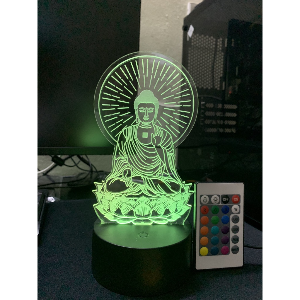 Đèn Led 3D Hình Phật Thích Ca