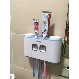 Bộ nhả kem đánh răng tự động ECOCO, kệ để đồ nhà tắm cao cấp, tặng kèm 04 cốc sang trọng