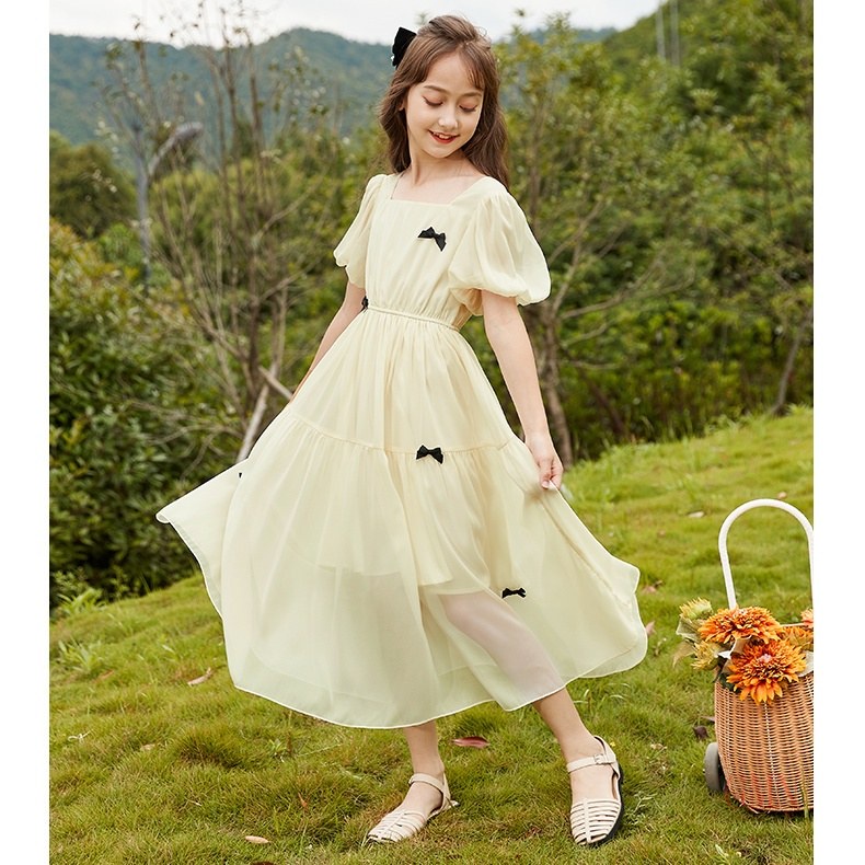 Đầm Dài Đi Biển Vải Voan Thời Trang Mùa Hè Mới Dành Cho Bé Gái 2022