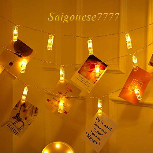 Xài Pin Hoặc Cắm Điện - Dây Đèn Kẹp Ảnh 3M 20 Kẹp Có Đèn Led Phát Sáng Decor Trang Trí Kẹp Ảnh Nghệ Thuật