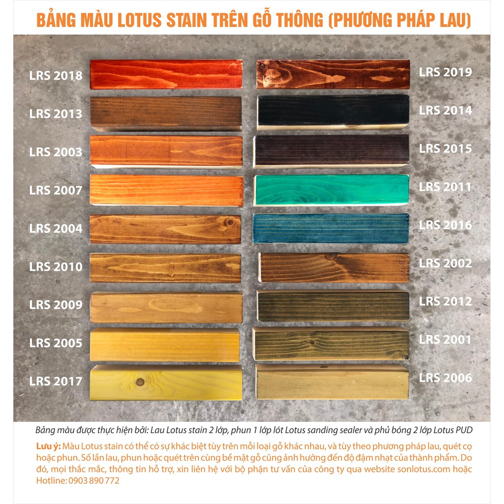 Sơn Gỗ Hệ Nước - Sơn An Toàn Không Dung Môi - LOTUS WOOD STAIN (1kg)