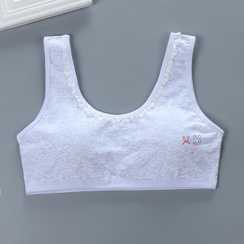 Áo Ngực Thể Thao Cotton Dạng Chữ U Họa Tiết Hoạt Hình Phối Ren Có Đệm Mút Cho Nữ