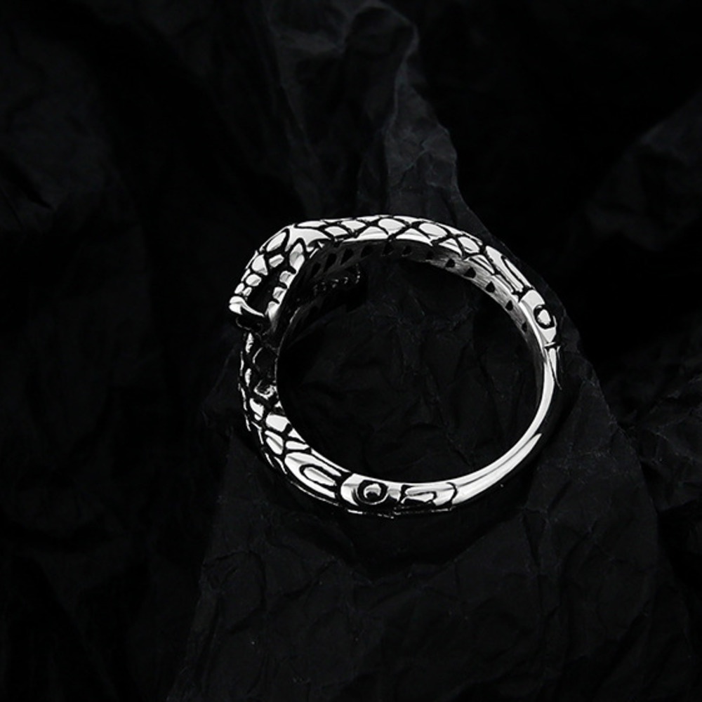 Nhẫn Hình Rắn Thiết Kế Đơn Giản Phong Cách punk Cá Tính