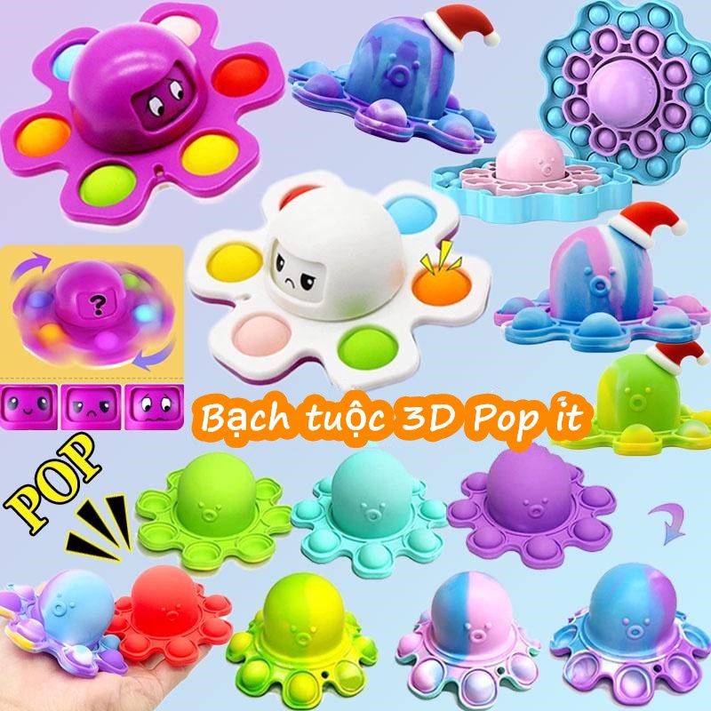 Đồ chơi giải nén Pop it Emoji Squid Doll Đồ chơi trẻ em Đồ chơi búp bê bạch tuộc có thể lật ngược,quà trẻ em