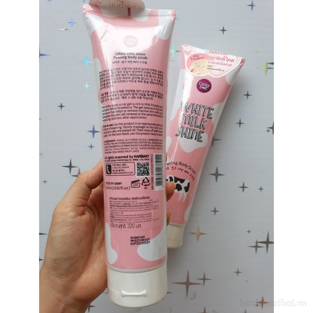 Gel tẩɏ tế bào chết toàn thân White Milk Shine Peeling Body Scrub Thái Lan