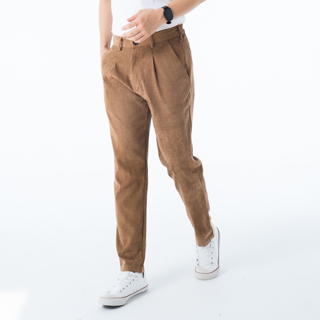 Quần Baggy Ống Rộng Hàn Quốc ROUGH Vải Nhung Tăm, Phong Cách Trẻ Trung, Năng Động