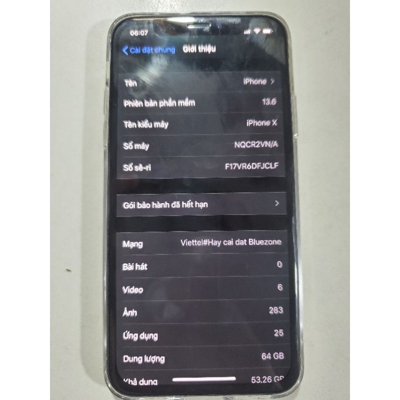 Iphone X mã VN/A còn rất mới full box