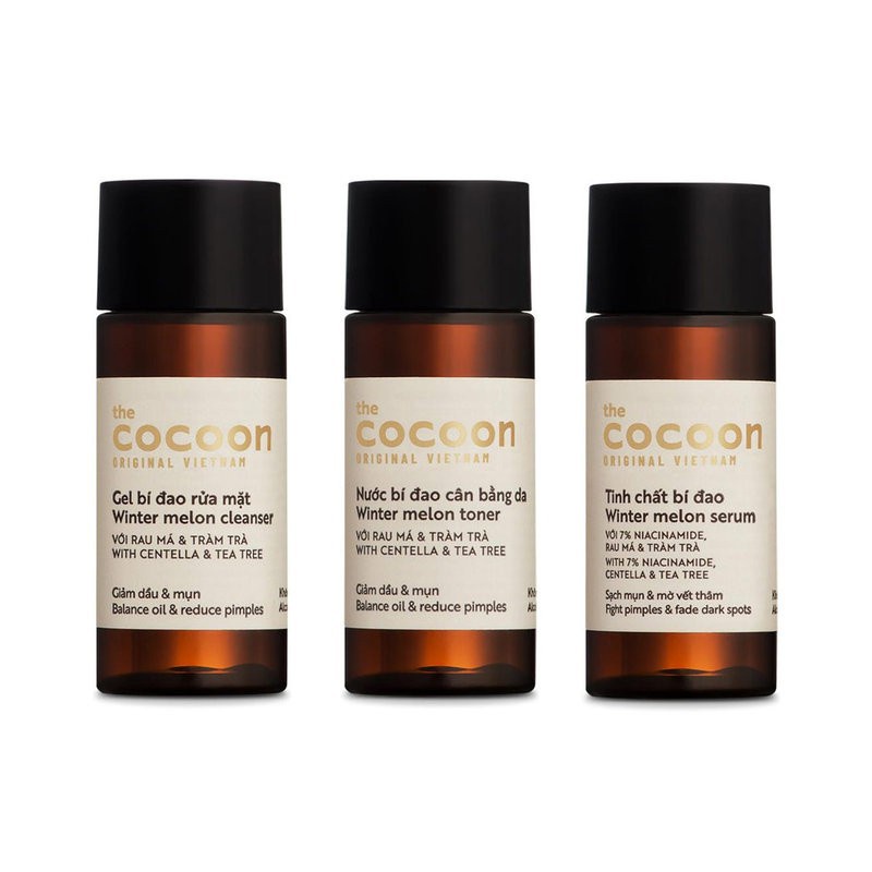 Bộ sản phẩm Cocoon bí đao Trial Kit chăm sóc cho da mụn