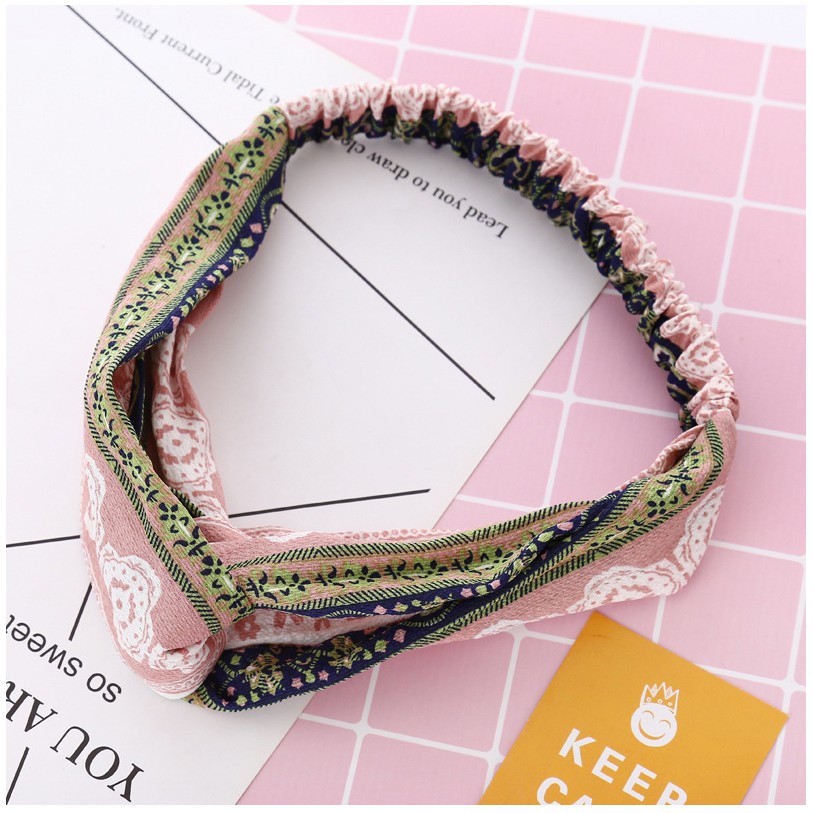 Băng Đô Nữ Turban Thổ Cẩm Hoa Nhí Basic Chất Voan Mát Lịm Sờ Cực Thích