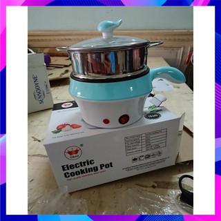 Nồi lẩu mini 2 tầng chống dính, nồi lẩu đa năng siêu tốc size 18cm kèm vỉ hấp
