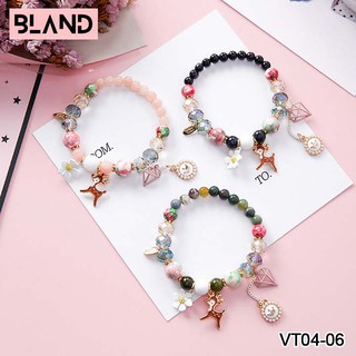 Vòng tay đính cườm hạt nhỏ phối màu bắt mắt